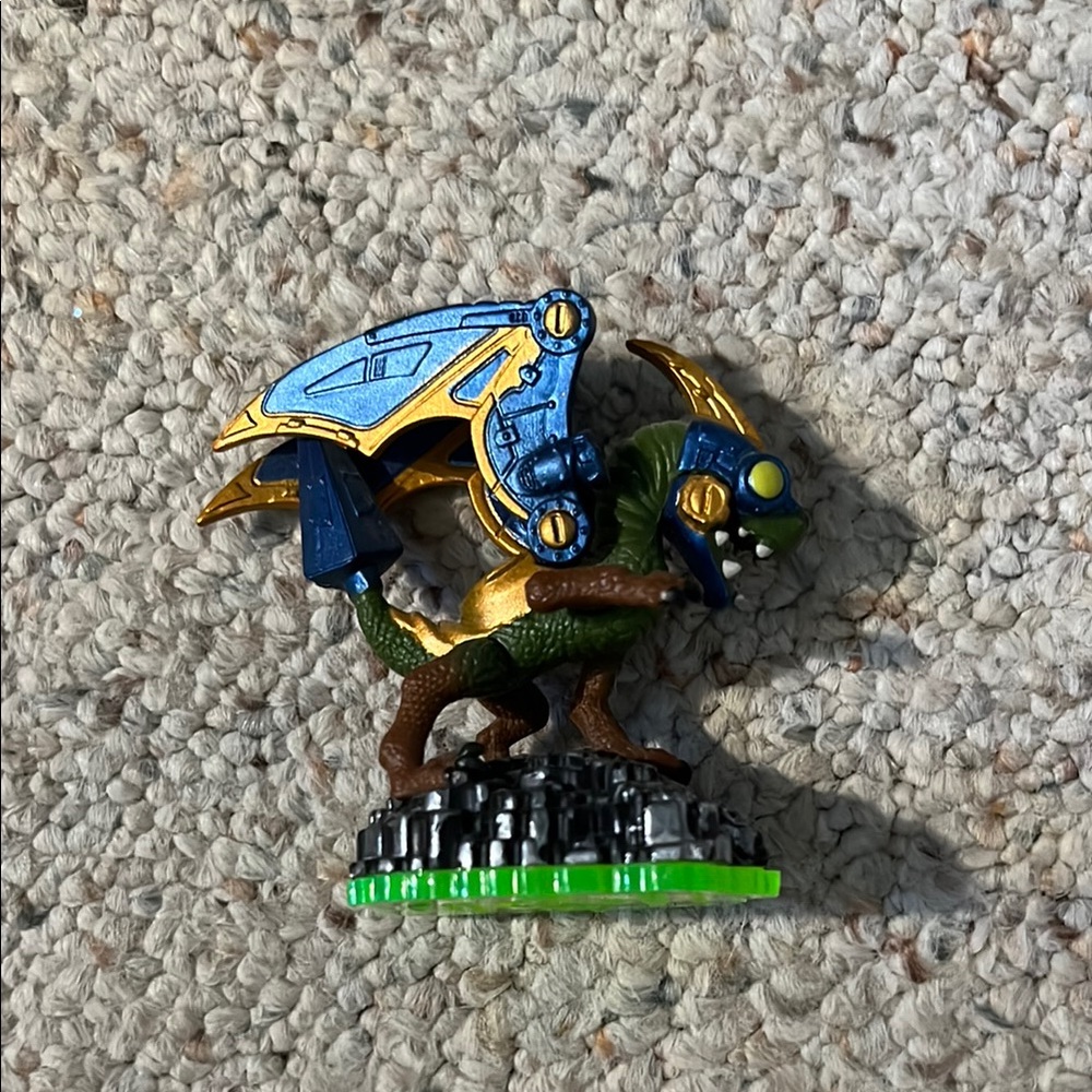 Colorful Dragon Figurine with Blue and Gold Armor